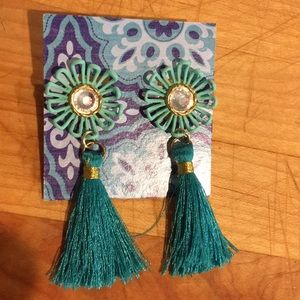 OOAK handmade tassel post earrings